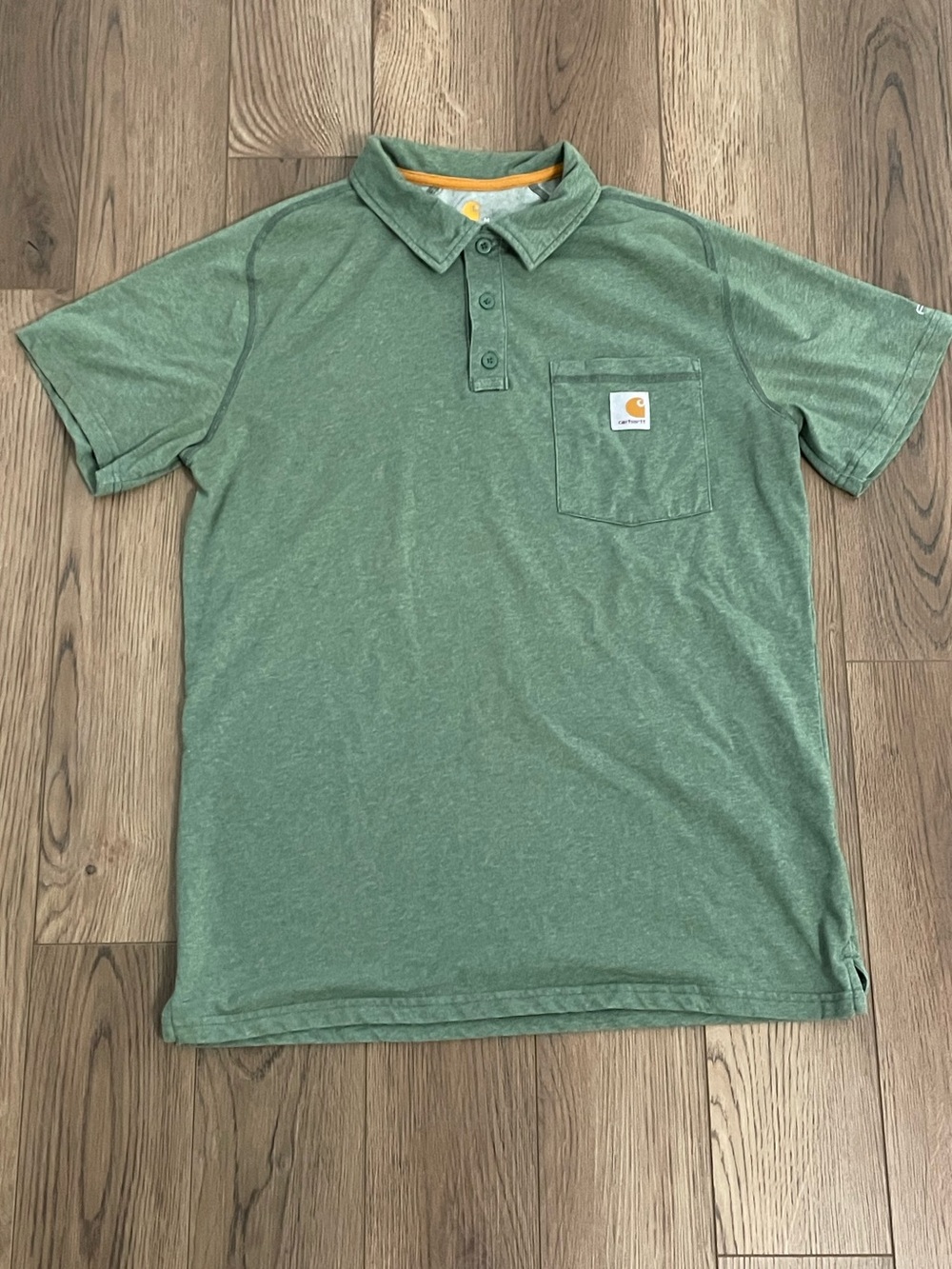 Carhartt Force Green Polo Shirt Mens Medium Relaxed Fit